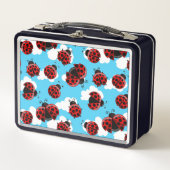 Lunch Box Ciel Bleu Nuages Bleu Rouge coccinelle (Devant)