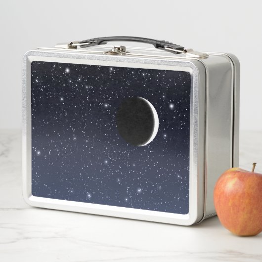 Lunch Box Ciel étoilé et lune à croissant, bleu profond à no (En situation)