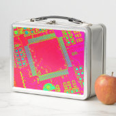 Lunch Box Circuiterie abstraite colorée (En situation)