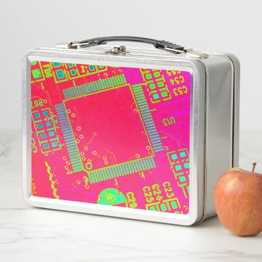 Lunch Box Circulaire abstraite colorée (En situation)