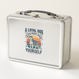 Lunch Box Citation de chien Husky Gravure vintage Design pou