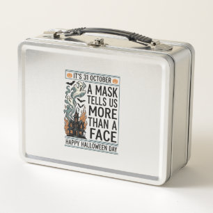 Lunch Box Citation de Masque Halloween Vintage Vector Design
