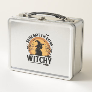 Lunch Box Citation Halloween Vintage Sorcière Vector Design_