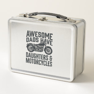 Lunch Box Citation Papa Filles Moto Vintage Vector Desi