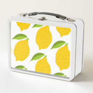 Lunch Box citrons jaunes, motif artistique sans soudure.