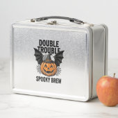 Lunch Box Citrouille d'Halloween Sorcière Double Trouble Vin (En situation)