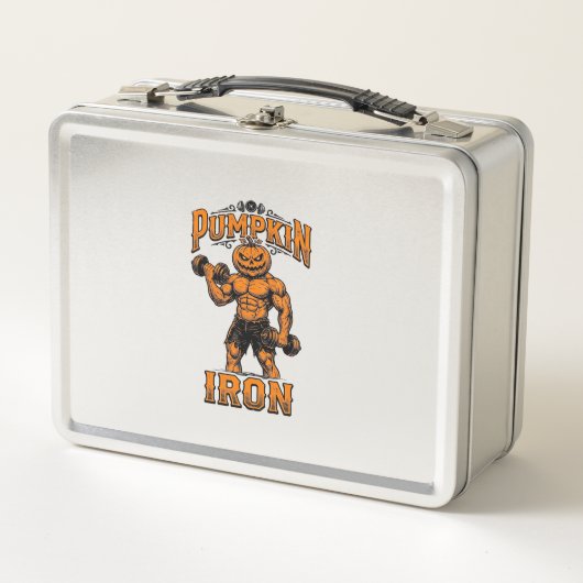 Lunch Box Citrouille Fer Vintage Bodybuilder Halloween Desig (Devant)