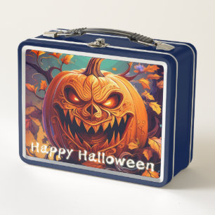 Lunch Box Citrouille menaçante aux yeux lumineux pour Hallow