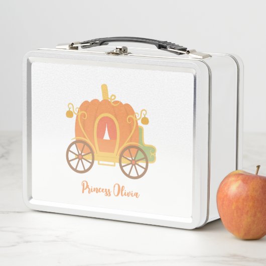 Lunch Box Citrouille Princesse Carriage Filles personnalisée (En situation)