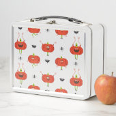 Lunch Box Citrouilles d'halloween mignonnes, araignée et mot (En situation)