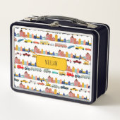 Lunch Box City Transportation Vehicles Kids Custom Name  (Devant)