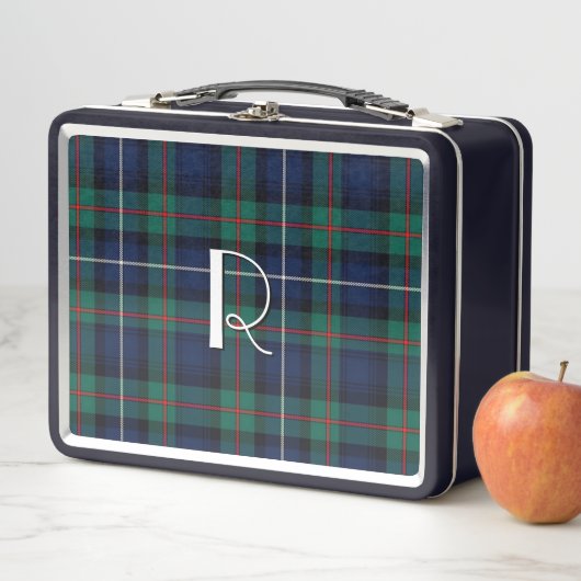 Lunch Box Clan Monogrammé Robertson Plaid Metal Lunette Box (En situation)