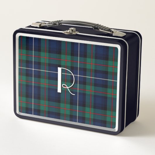 Lunch Box Clan Monogrammé Robertson Plaid Metal Lunette Box (Devant)