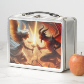 Lunch Box Clash céleste : Rouge et or (En situation)