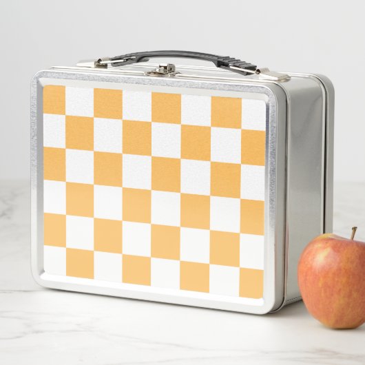 Lunch Box Classic visual peach checkerboard  (En situation)