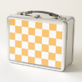 Lunch Box Classic visual peach checkerboard  (Devant)
