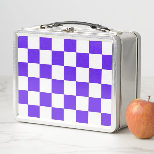 Lunch Box Classic visual violet checkerboard  (En situation)
