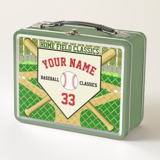 Lunch Box Classiques de baseball personnalisés Accueil Boîte (Devant)