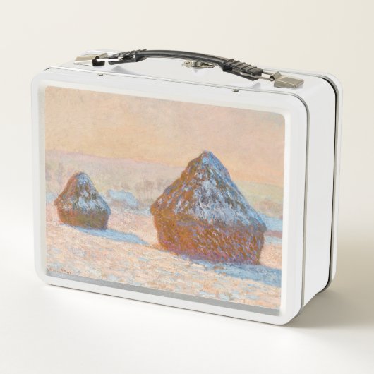 Lunch Box Claude Monet - Piles à roues, Effet neige, Matin (Dos)