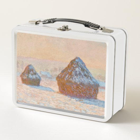 Lunch Box Claude Monet - Piles à roues, Effet neige, Matin (Devant)