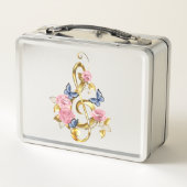 Lunch Box Clé de fer avec roses roses roses (Dos)