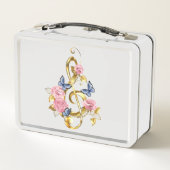 Lunch Box Clé de fer avec roses roses roses (Dos)