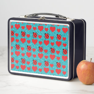 Lunch Box Coccinelles Insecte Chanceux Cœurs Rouges Points N