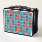 Lunch Box Coccinelles Insecte Chanceux Cœurs Rouges Points N (Devant)