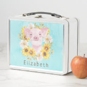Lunch Box Cochon adorable | Ajoutez Votre Propre Nom Boîte À (En situation)