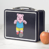 Lunch Box Cochon comme coureur à la course (En situation)
