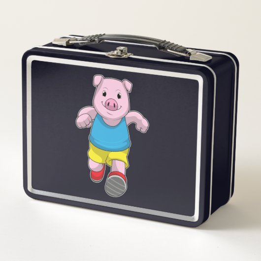 Lunch Box Cochon comme coureur à la course (Devant)