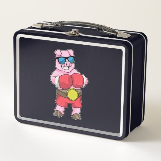 Lunch Box Cochon en boîte avec gants de boxe (Devant)