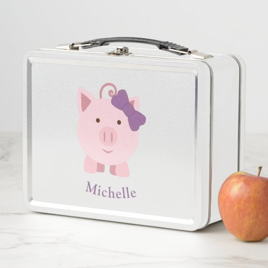 Lunch Box Cochon fille mignonne (En situation)