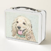 Lunch Box Cocker Spaniel Buff Peinture - Art Chien original (Dos)