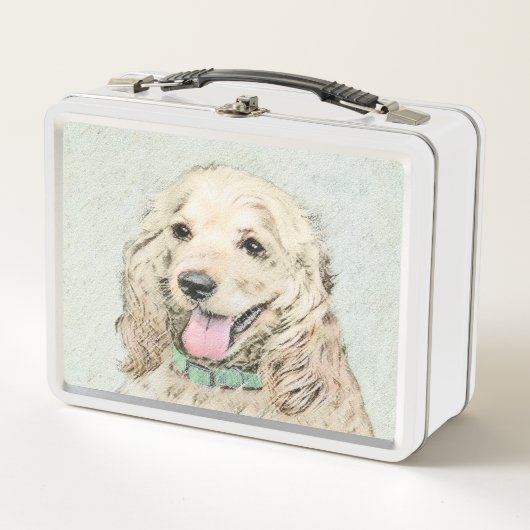 Lunch Box Cocker Spaniel Buff Peinture - Art Chien original (Devant)