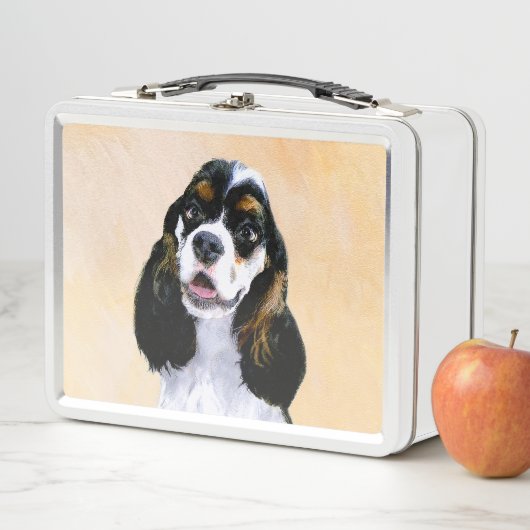 Lunch Box Cocker Spaniel (Parti) Peinture - Art Chien origin (En situation)