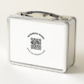 Lunch Box Code QR avec nom d'entreprise Texte circulaire gra (Dos)