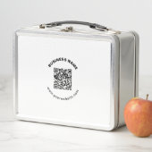 Lunch Box Code QR avec nom d'entreprise Texte circulaire gra (En situation)