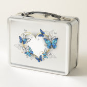 Lunch Box Coeur bijoux avec papillons Morpho (Dos)