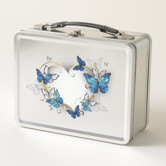 Lunch Box Coeur bijoux avec papillons Morpho (Devant)