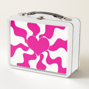 Lunch Box Coeur d'amour en Magenta et Blanc