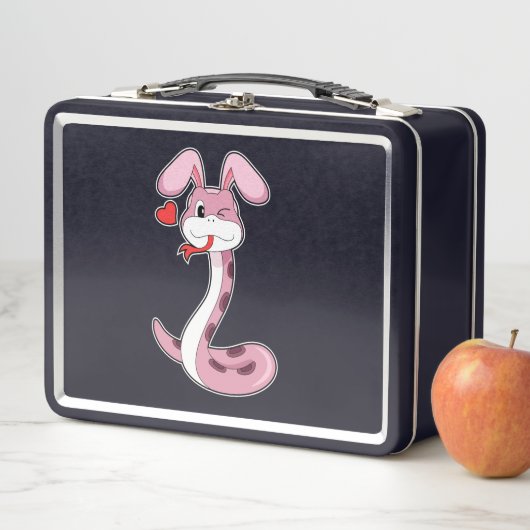 Lunch Box Coeur de lapin serpent (En situation)