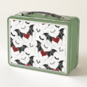 Lunch Box Coeur d'Halloween avec ailes de chauve-souris noir (Dos)