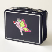 Lunch Box Coeur en fleurs papillon (Dos)