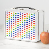 Lunch Box Coeurs arc-en-ciel rétro des années 80 (En situation)