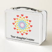 Lunch Box Coeurs de couleur arc-en-ciel personnalisés (Dos)