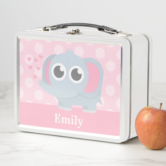 Lunch Box Coeurs Eléphants Blowers Avec Tronc (En situation)