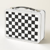 Lunch Box Cœurs en damier noir et blanc (Dos)