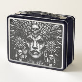 Lunch Box Coiffe de crâne aztèque par BurnsInHell (Dos)