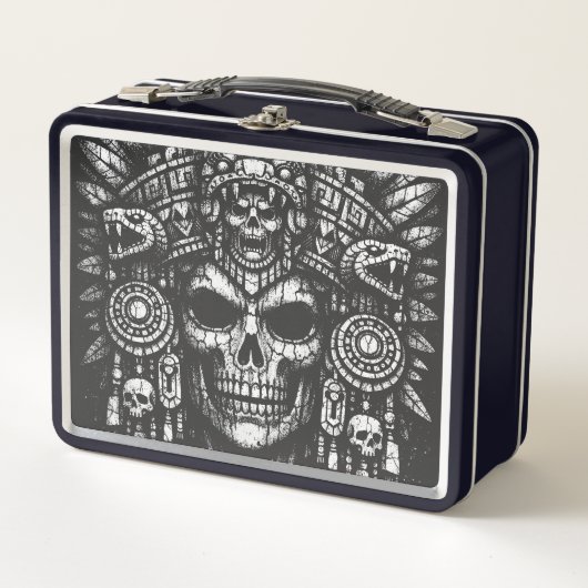 Lunch Box Coiffe de crâne aztèque par BurnsInHell (Devant)